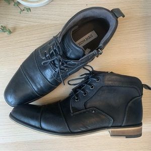 Steve Madden Men’s Black Leather Ankle Boot